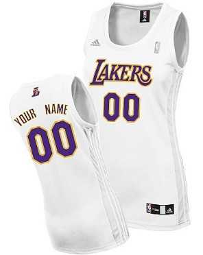 Womens Customized Los Angeles Lakers White Jersey